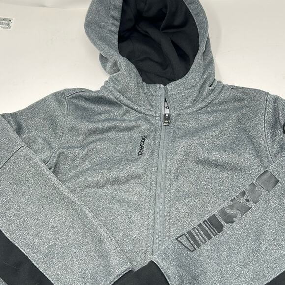 Reebok Boys Gray & Black Full Zip Hoodie with 2 Pockets Size 6 - Picture 1 of 9